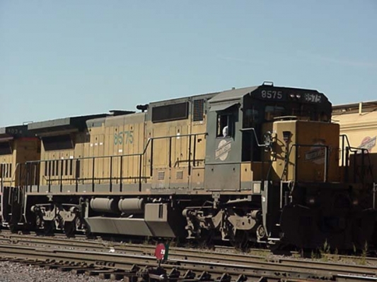 C42-8  8575  Butler, WI
NOT MANY LEFT......GOT THIS SHOT OF CNW 8575 �AT BUTLER YARD ON 9-30-04.LOCO WAS BEING USED BY A YARD CREW TO RE RAIL A BOX CAR THAT HAD COME OFF TRACK. A Dennis Coleman photo

Keywords: C42-8 8575 Butler