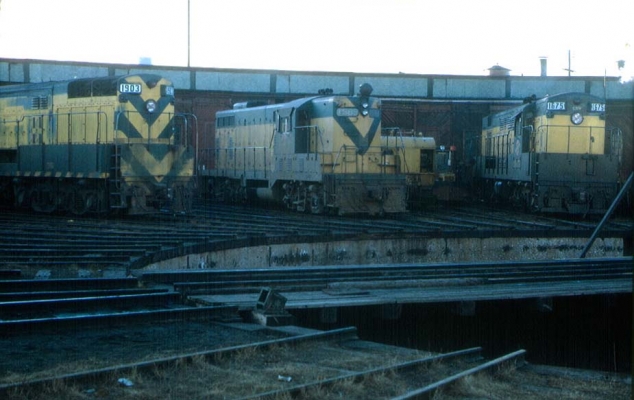 GP7  1589  No Fond du Lac, WI
GP7 1589 and two FM roadswitchers at the North Fond du Lac roundhouse in March 1968.  Photo taken by Bob Ferge. Collection of J. D. Ingles, submitted by J. H. Yanke.
Keywords: Fond du Lac roundhouse