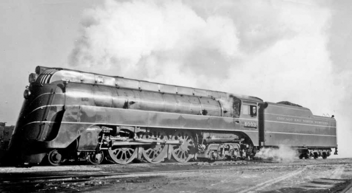 E-4  4003  Chicago, IL
C&NW No.4003 E-4, 4-6-4 at Chicago, IL January 11, 1941. The photo was taken by Vinson Luwe, C. Shannon collection.
Keywords: E-4