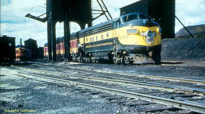 F7  4097A  Iron River, MI
F7 4097A is coupled to Milwaukee Road units per the Ore Agreement with the Milwaukee Road that pooled engines and crews from both railroads together.  Bob Peterman photo, 1953, Bob Baker collection.


Keywords: F7 4097A  Iron River, MI